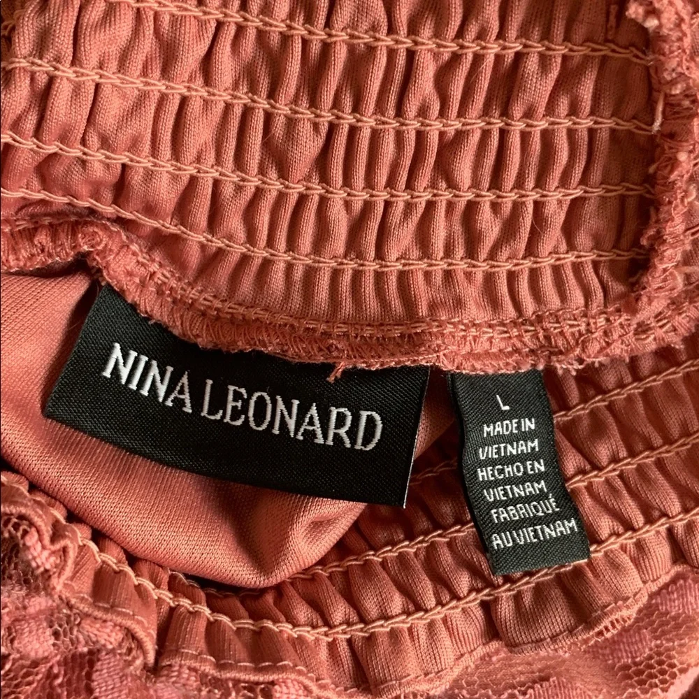 NWT | Nina Leonard shift dress | mock-neck | sheer long sleeve - Picture 3 of 7